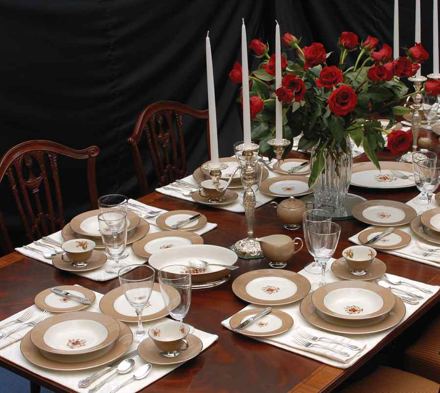 Cocoa Rose (Rim) 55 Piece Estate Set by Flintridge-1