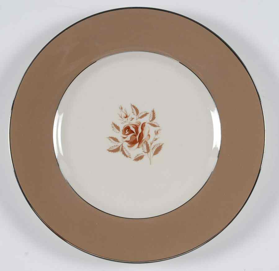 Cocoa Rose (Rim) Salad Plate by Flintridge-1