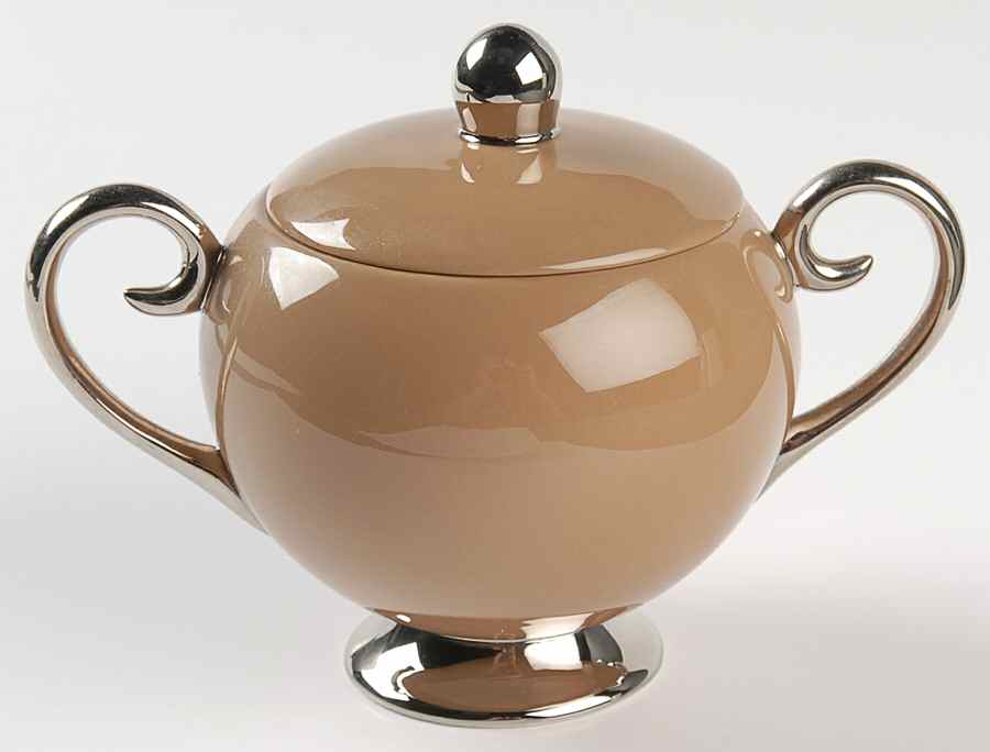 Cocoa Rose (Rim) Sugar Bowl & Lid by Flintridge-1