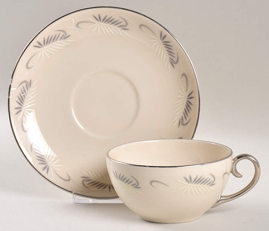 Continental White (Coupe) Flat Cup & Saucer Set by Flintridge-1