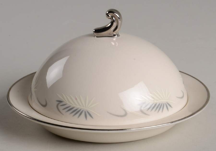Continental White (Rim) Round Covered Butter by Flintridge-1