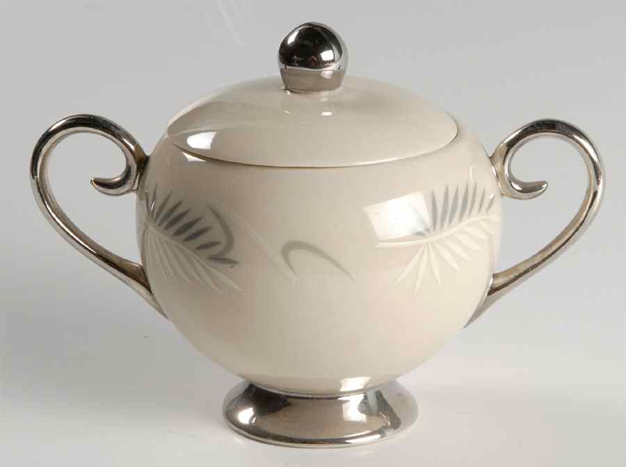 Continental White (Rim) Sugar Bowl & Lid by Flintridge-1
