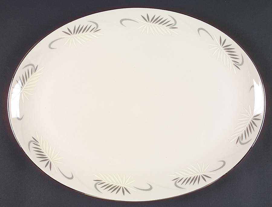 Continental White (Rim) 14" Oval Serving Platter by Flintridge-1