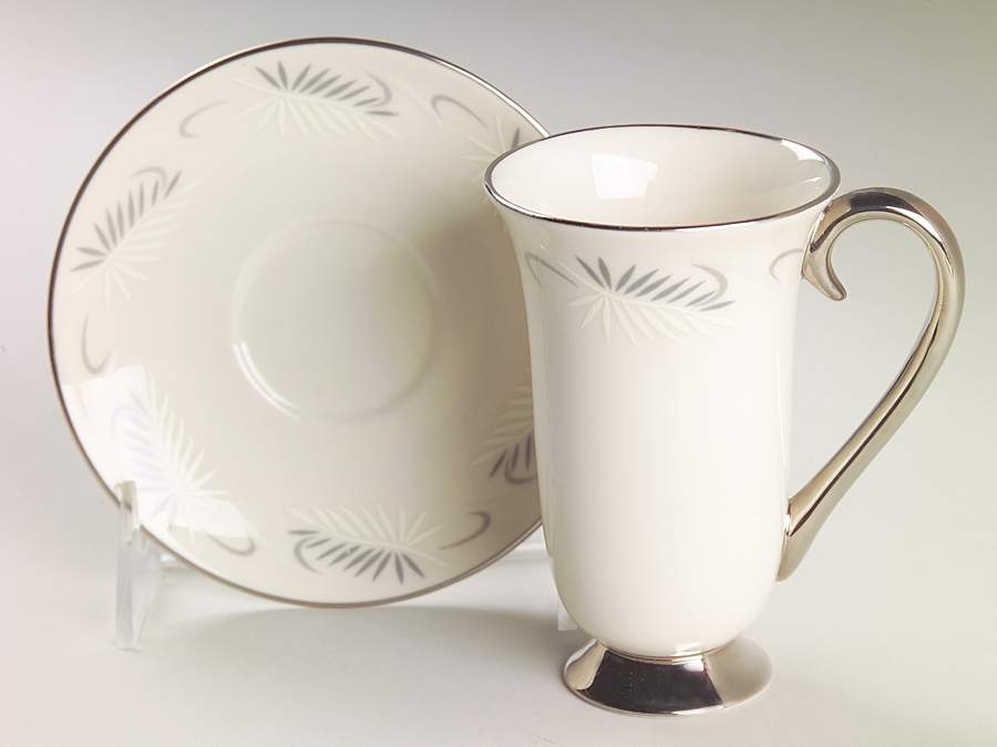 Continental White (Rim) Irish Coffee Cup and Saucer Set by Flintridge-1