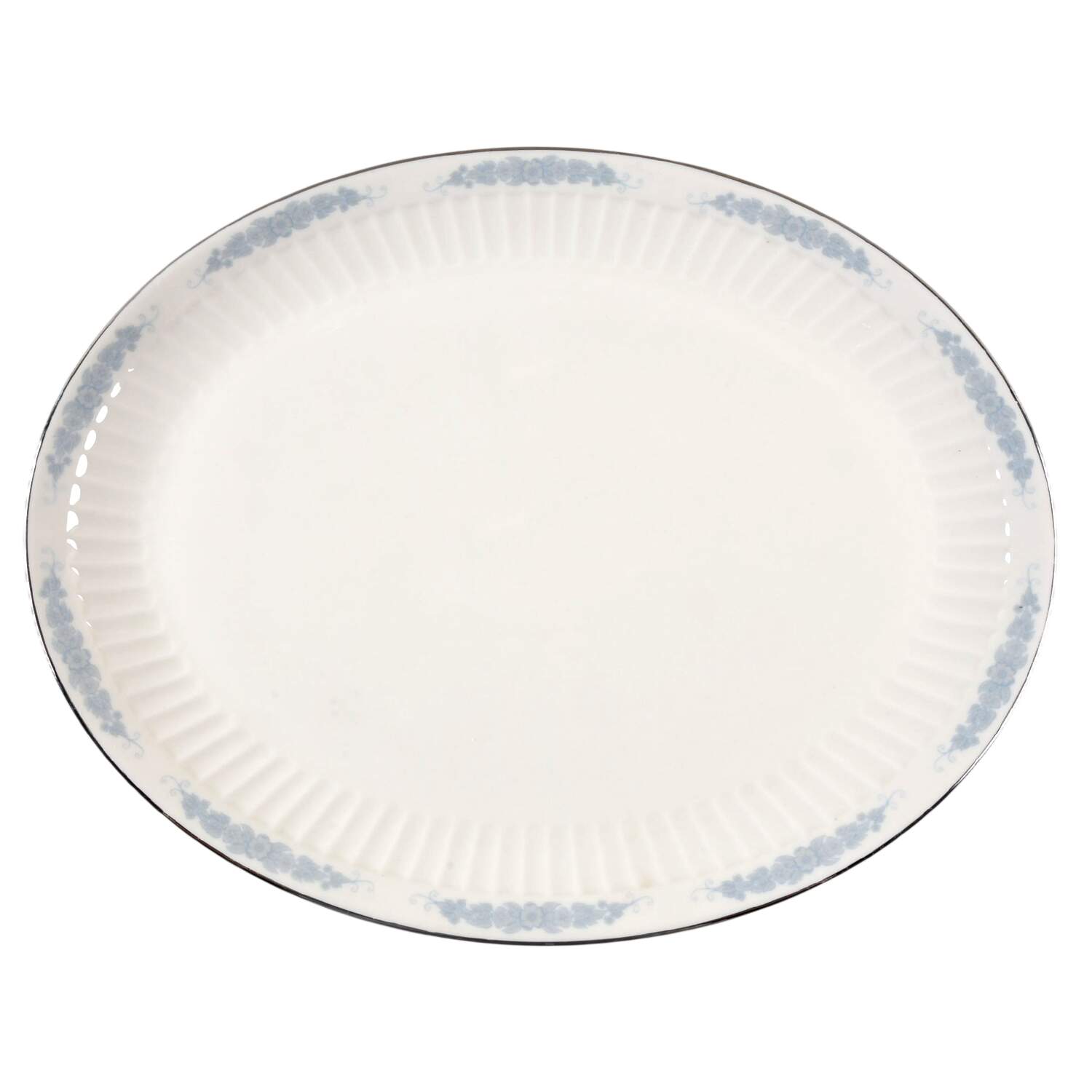 Crissy Rose Blue 16" Oval Serving Platter by Flintridge-1