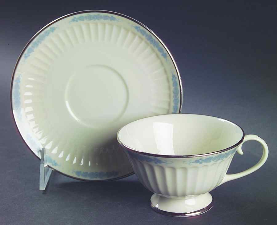 Crissy Rose Blue Footed Cup & Saucer Set by Flintridge-1