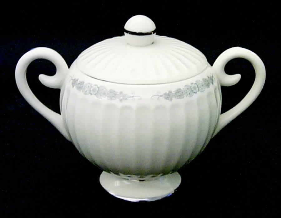 Crissy Rose Gray Sugar Bowl & Lid by Flintridge-1
