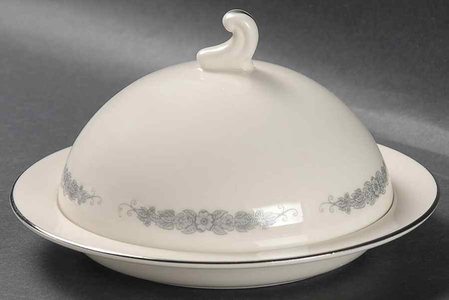 Crissy Rose Gray Round Covered Butter by Flintridge-1