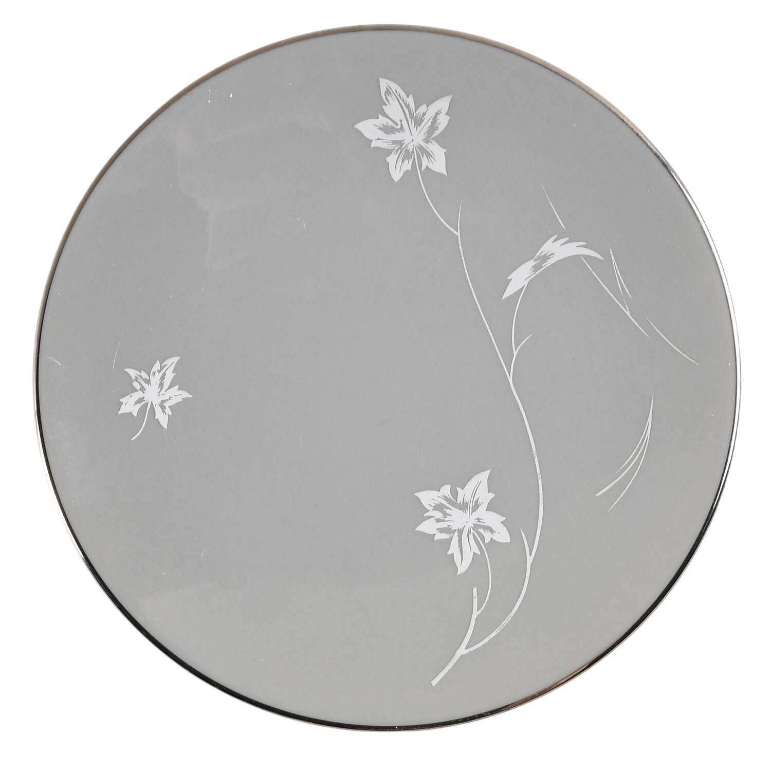 Damask Leaf Grey Bread & Butter Plate by Flintridge-1