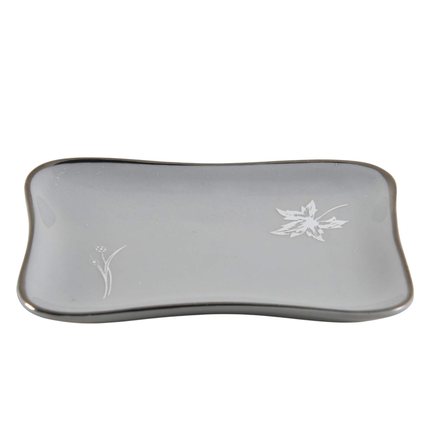 Damask Leaf Grey Small Ashtray by Flintridge-1