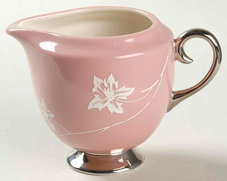 Damask Leaf Pink Creamer by Flintridge-1