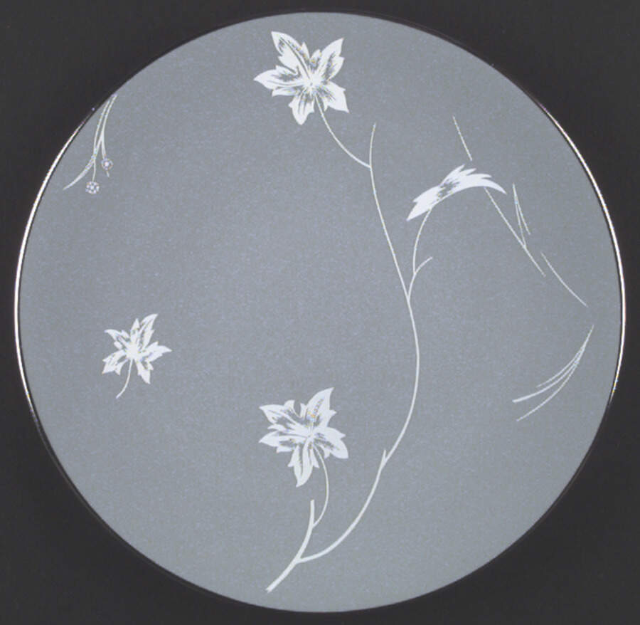 Damask Leaf Strata Blue Salad Plate by Flintridge-1