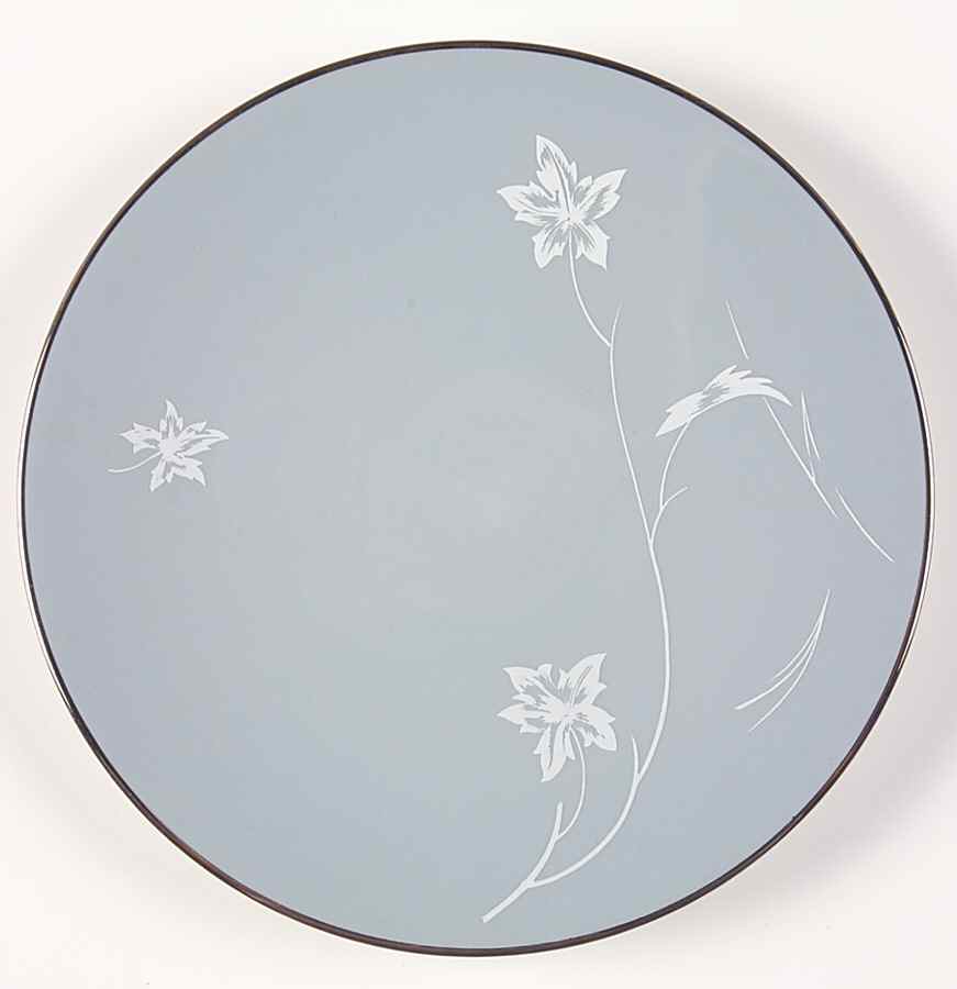 Damask Leaf Strata Blue Bread & Butter Plate by Flintridge-1