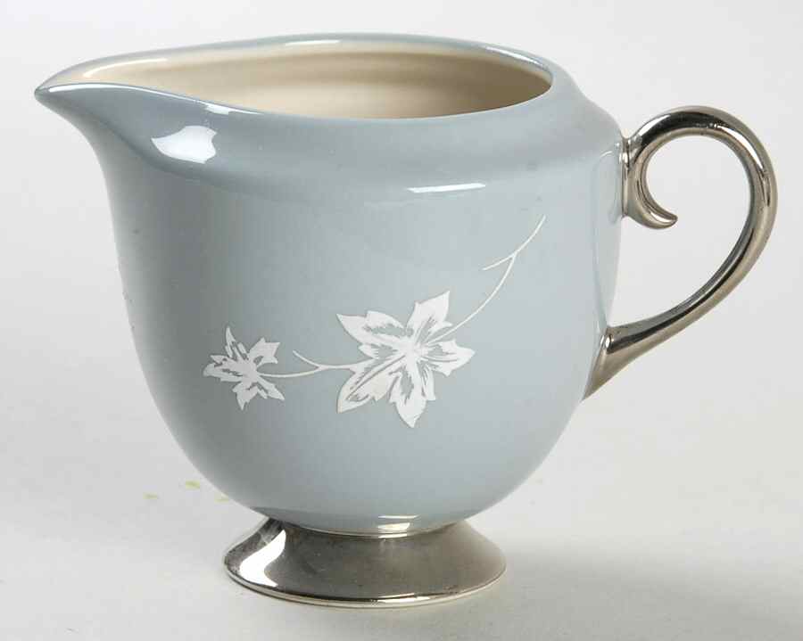 Damask Leaf Strata Blue Mini Creamer by Flintridge-1