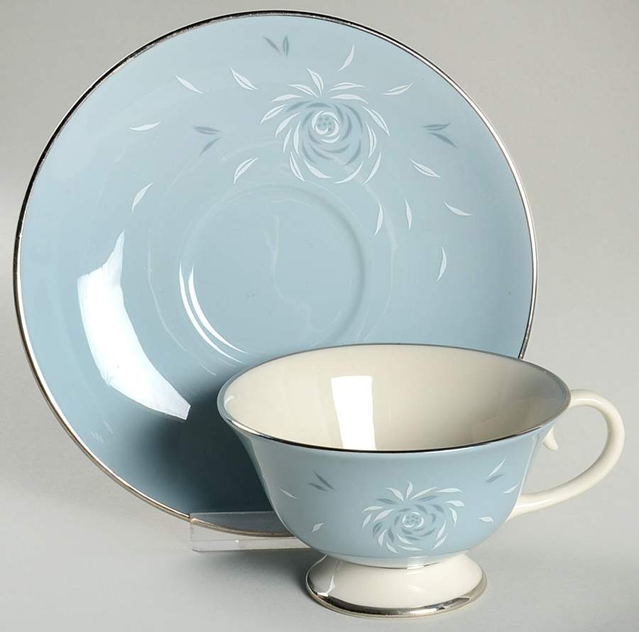 Daybreak Blue Footed Cup & Saucer Set by Flintridge-1