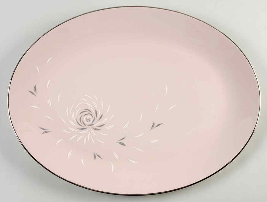 Daybreak Pink 14" Oval Serving Platter by Flintridge-1