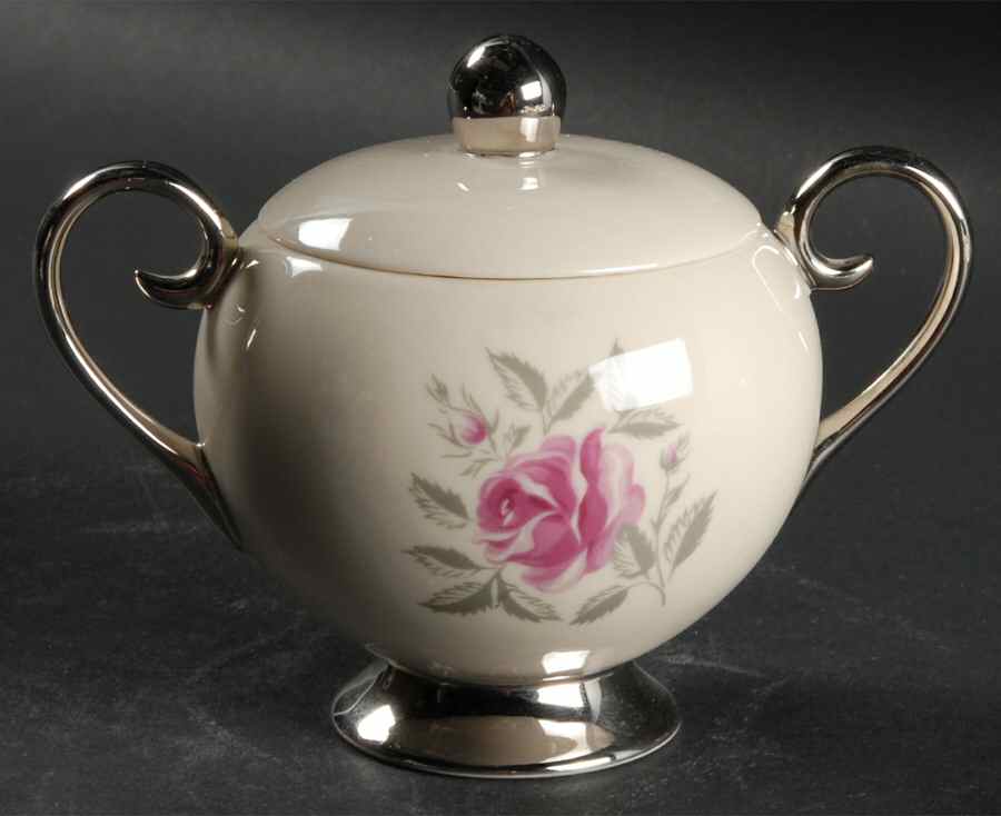 Delrose (Rim) Sugar Bowl & Lid by Flintridge-1
