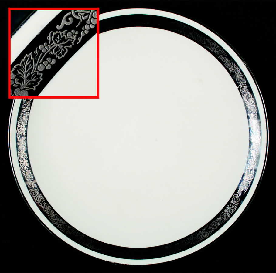 Elegante (Platinum Trim, Coupe Shape) Dinner Plate by Flintridge-1