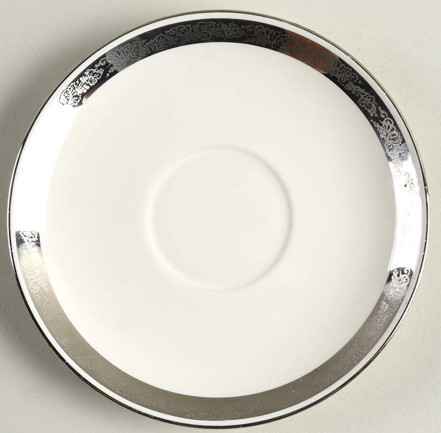 Elegante (Platinum Trim, Rim Shape) Saucer by Flintridge-1