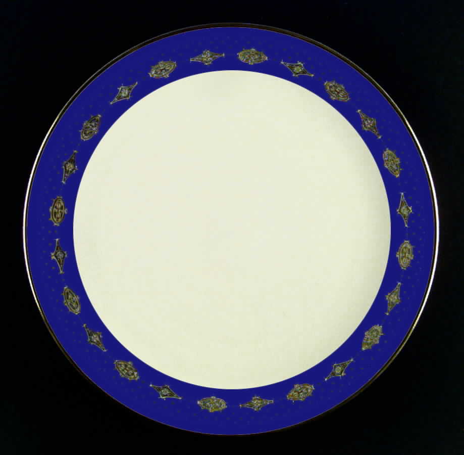 Empress Mystic Blue (Wide Band, Coupe) Dinner Plate by Flintridge-1