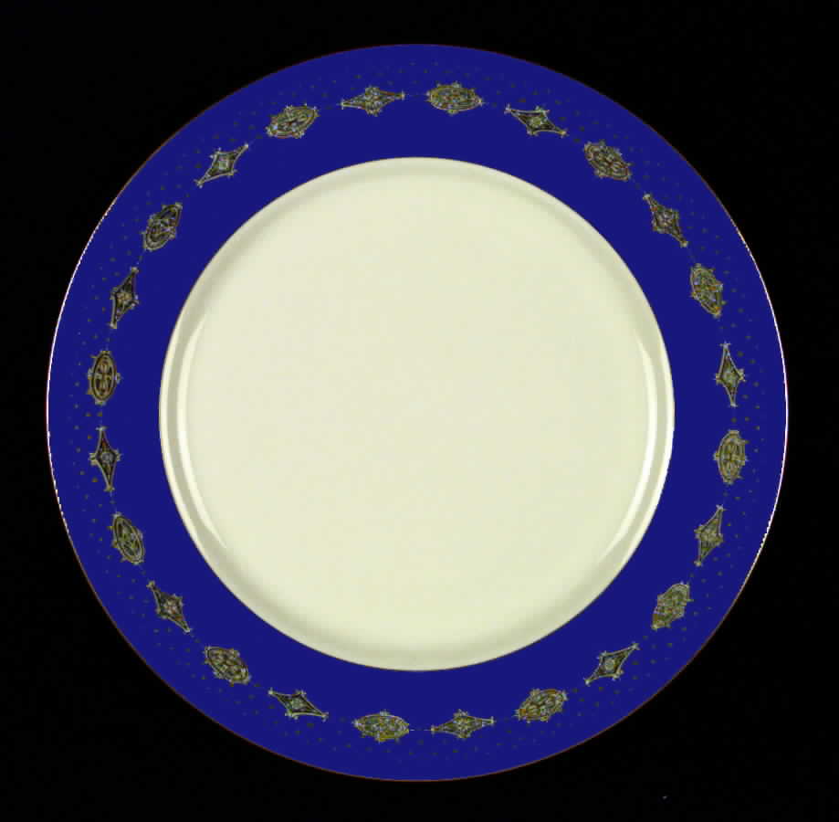Empress Mystic Blue (Wide Band, Rim) Dinner Plate by Flintridge-1