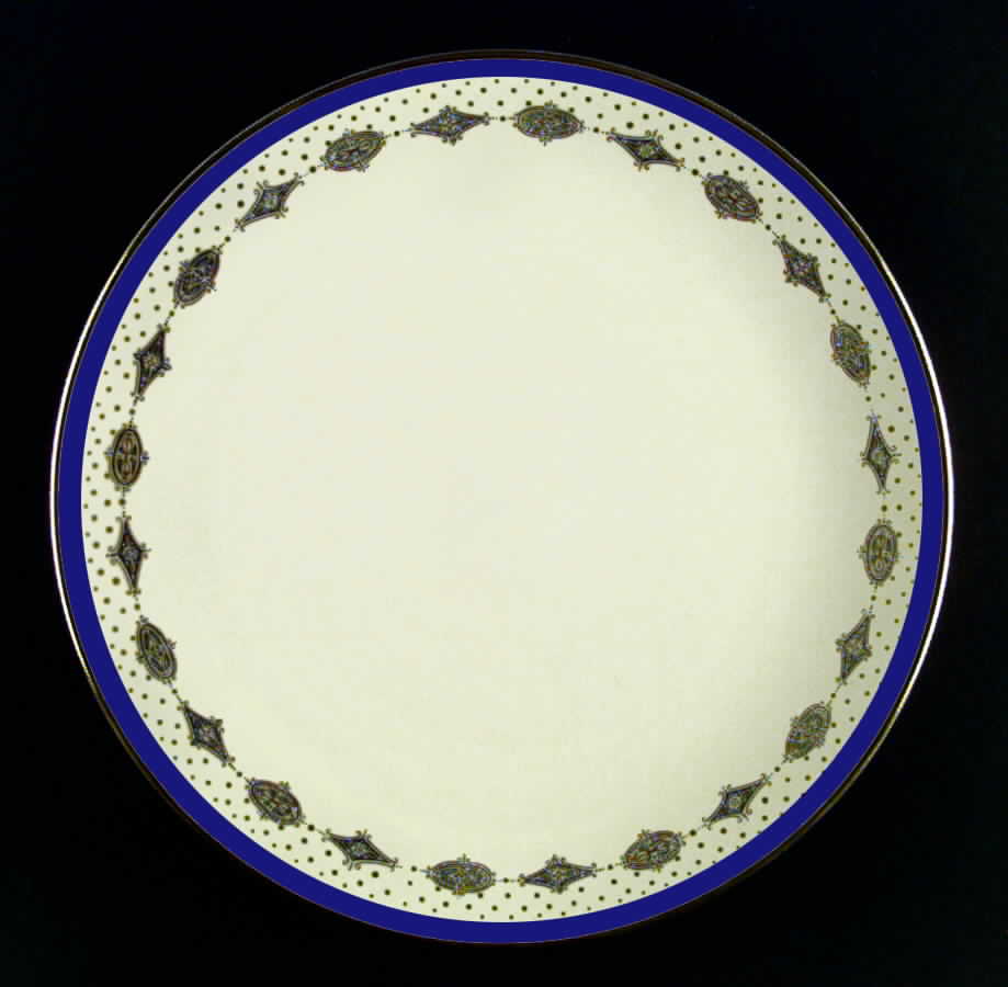 Empress Mystic Blue (Platinum Trim, Coupe Shape) Dinner Plate by Flintridge-1