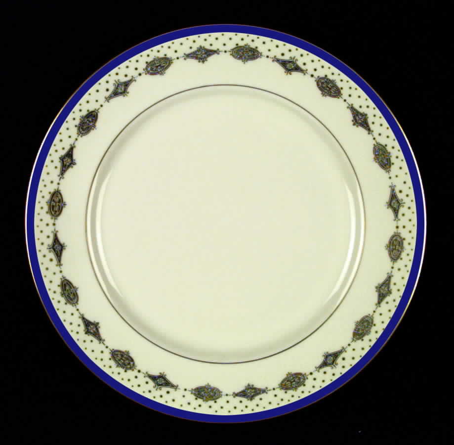 Empress Mystic Blue (Gold Trim, Rim) Dinner Plate by Flintridge-1