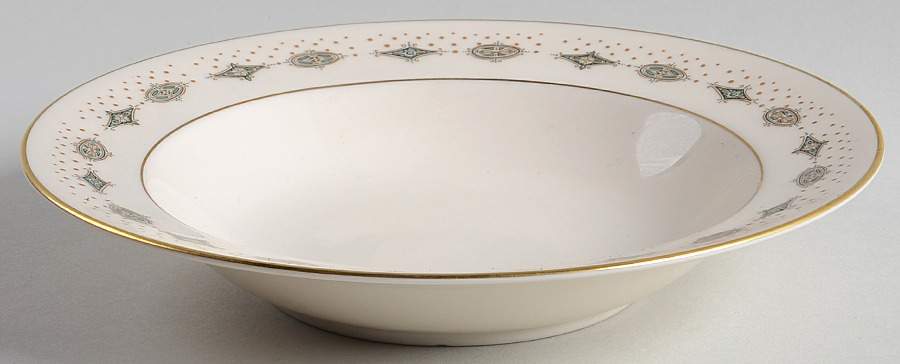Empress No Color Band (Gold Trim, Rim) Rim Soup Bowl by Flintridge-1