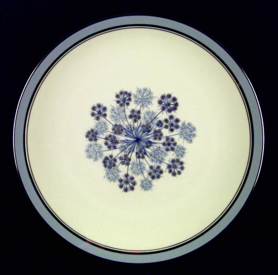 Evening Shadows Strata Blue (Platinum Trim, Coupe) Dinner Plate by Flintridge-1