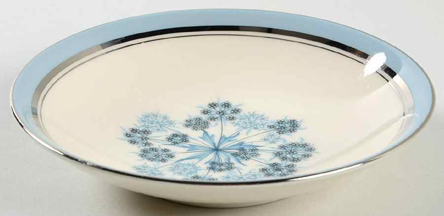 Evening Shadows Strata Blue (Platinum Trim, Coupe) Fruit/Dessert (Sauce) Bowl by Flintridge-1