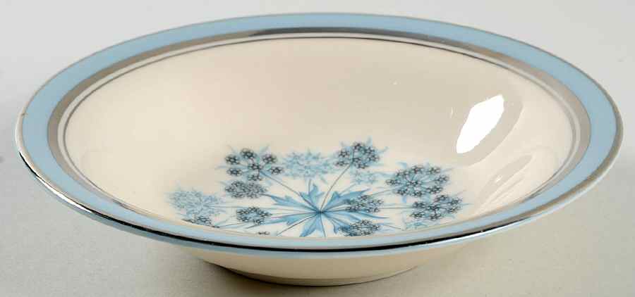Evening Shadows Strata Blue (Platinum Trim, Coupe) Fruit/Dessert (Sauce) Bowl by Flintridge-1