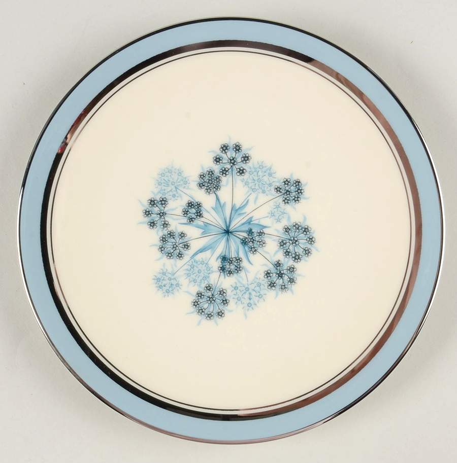 Evening Shadows Strata Blue (Platinum Trim, Coupe) Bread & Butter Plate by Flintridge-1