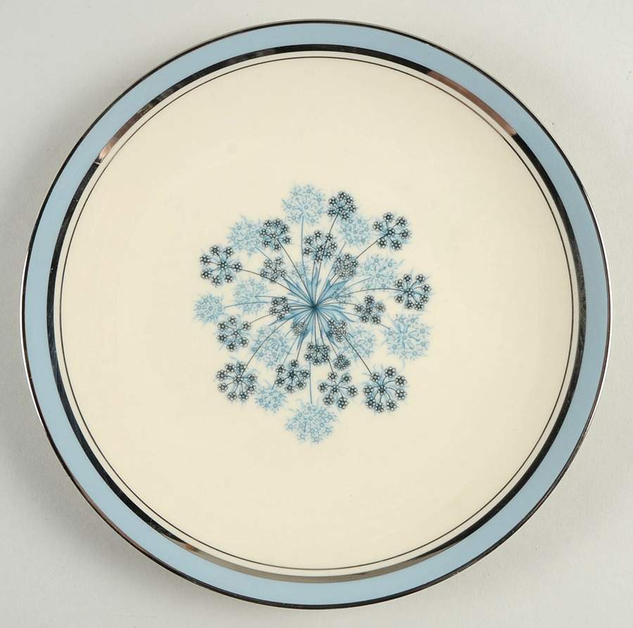 Evening Shadows Strata Blue (Platinum Trim, Coupe) Salad Plate by Flintridge-1