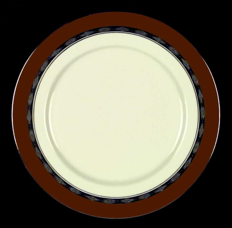 First Lady Cocoa (Platinum Trim, Rim) Dinner Plate by Flintridge-1