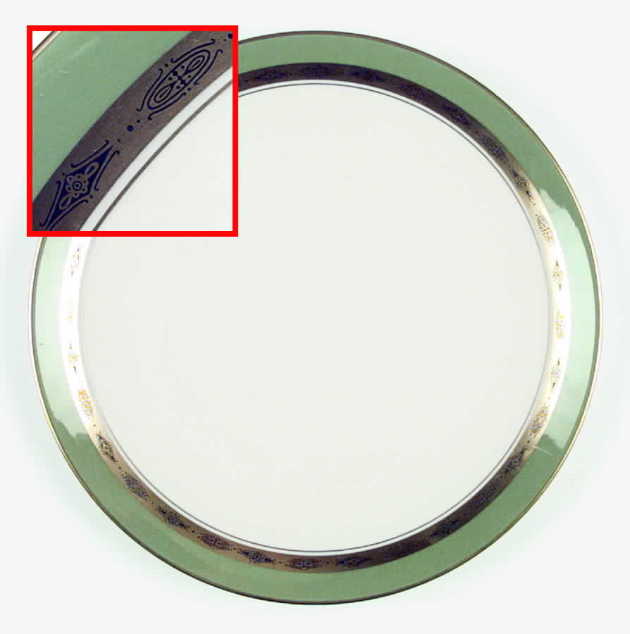 First Lady Green (Platinum Trim, Coupe) Dinner Plate by Flintridge-1