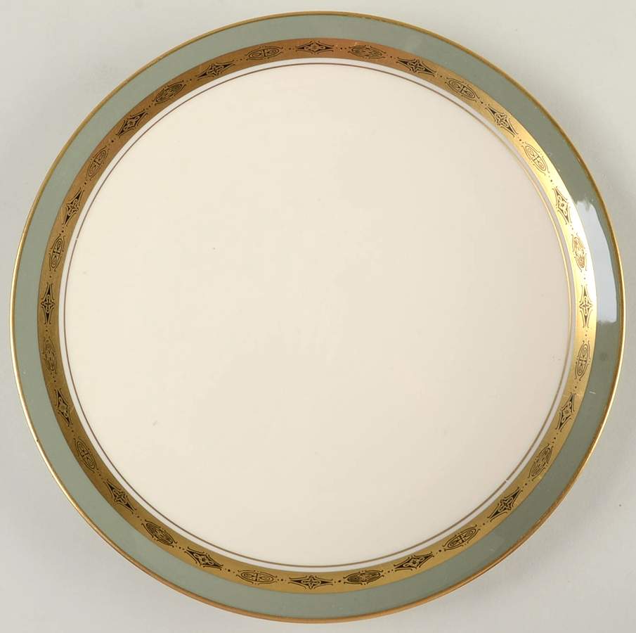 First Lady Green (Platinum Trim, Coupe) Salad Plate by Flintridge-1