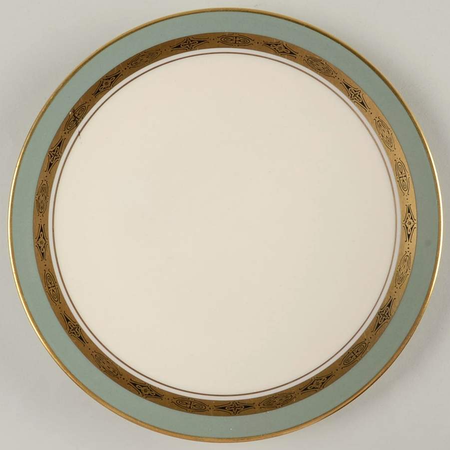 First Lady Green (Platinum Trim, Coupe) Bread & Butter Plate by Flintridge-1