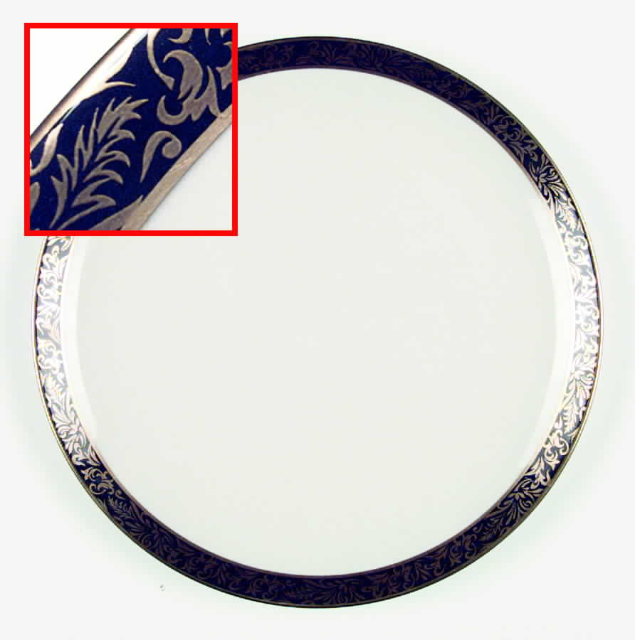 Florentine Black (Gold Trim, Coupe) Dinner Plate by Flintridge-1