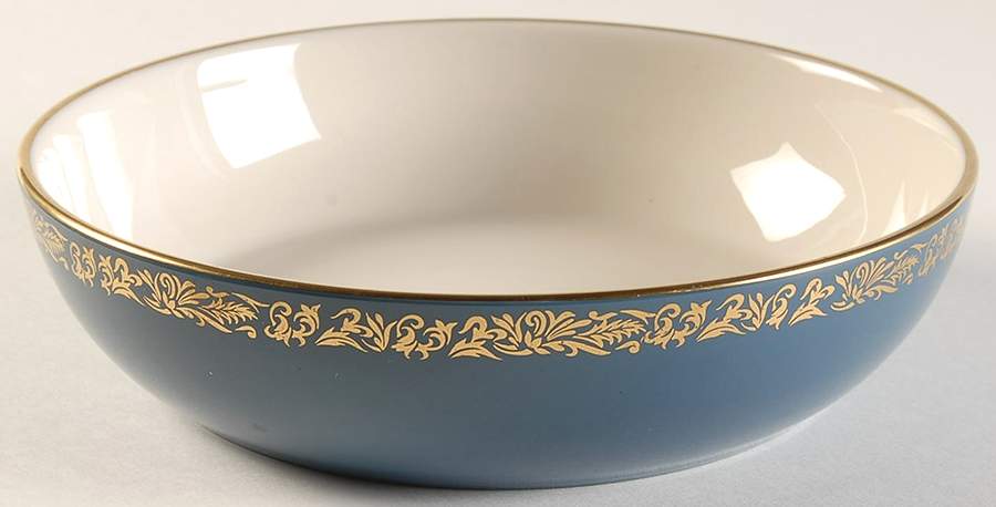 Florentine Mystic Blue (Gold Trim, Coupe) 7" Round Vegetable Bowl by Flintridge-1