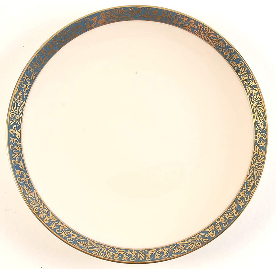 Florentine Mystic Blue (Gold Trim, Coupe) Dinner Plate by Flintridge-1