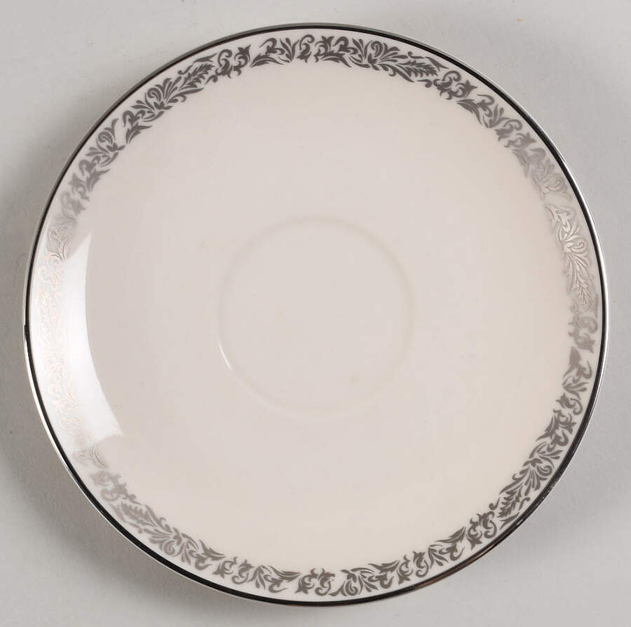 Florentine No Color Band (Platinum Trim, Rim) Saucer by Flintridge-1