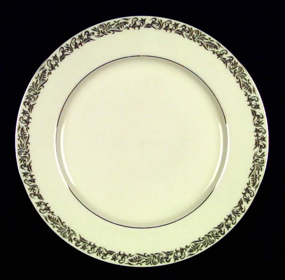 Florentine No Color Band (Platinum Trim, Rim) Dinner Plate by Flintridge-1