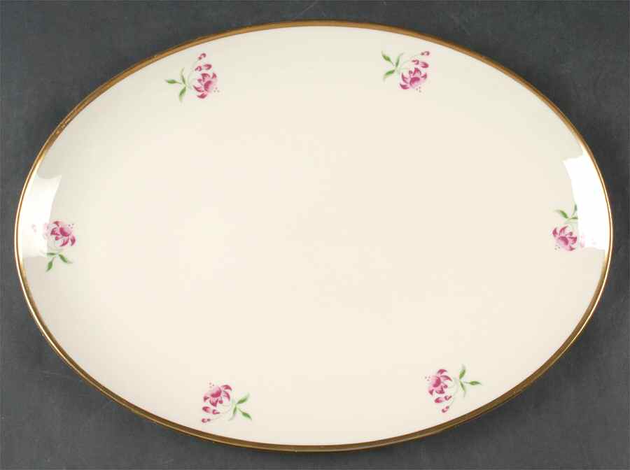 Fuschia (Gold) 13" Oval Serving Platter by Flintridge-1