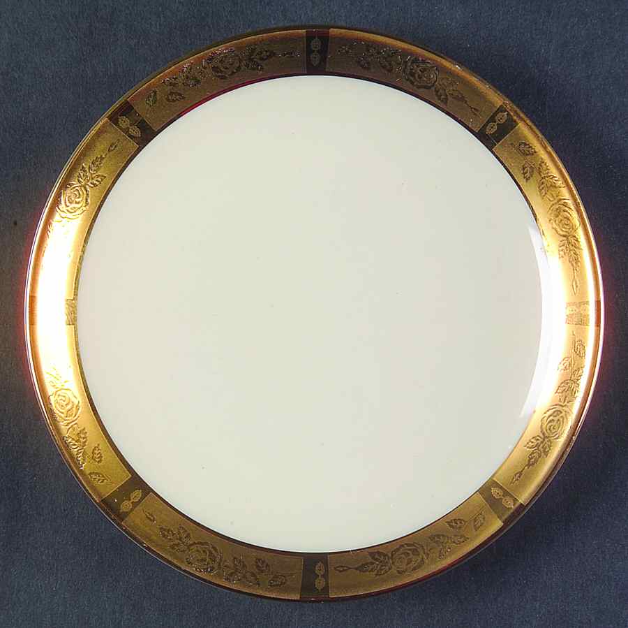 Georgian Rose No Color Band (Gold Trim, Coupe) Coaster by Flintridge-1