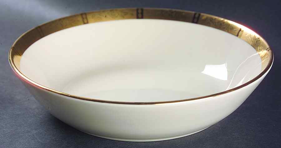 Georgian Rose No Color Band (Gold Trim, Coupe) 8" Round Vegetable Bowl by Flintridge-1