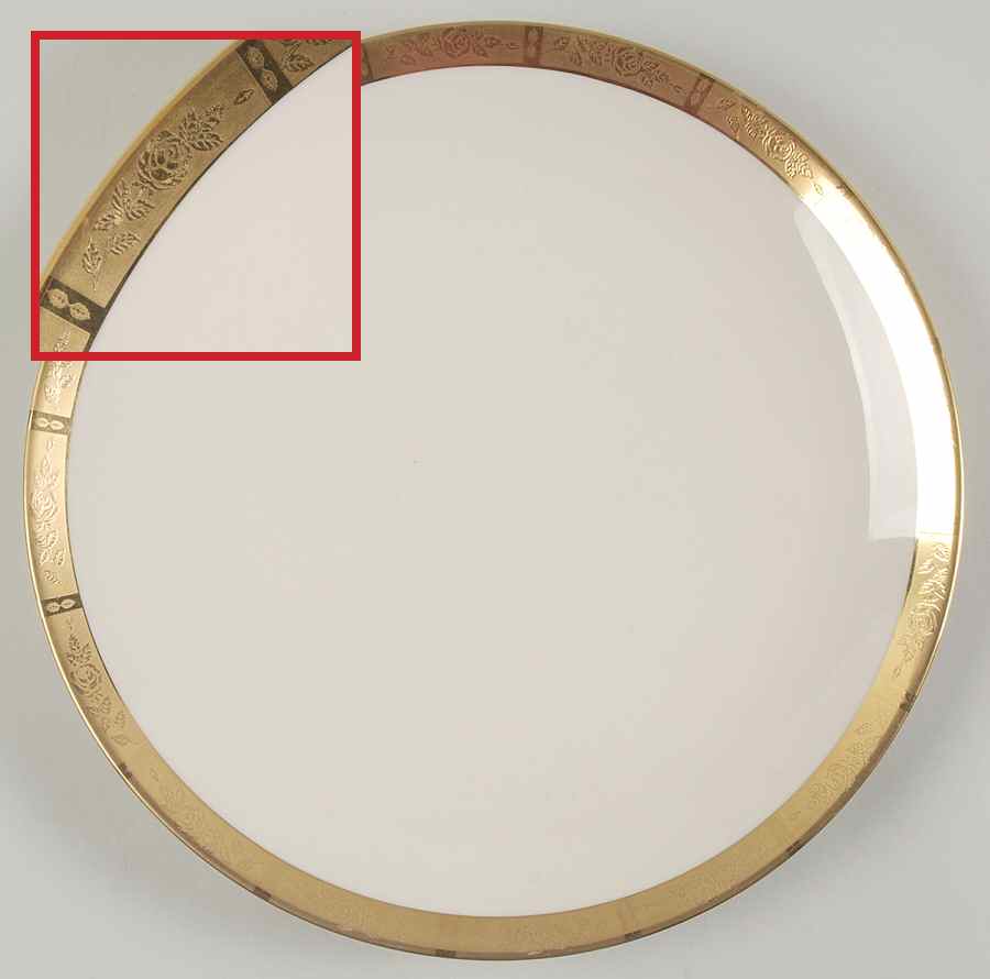 Georgian Rose No Color Band (Gold Trim, Coupe) Dinner Plate by Flintridge-1