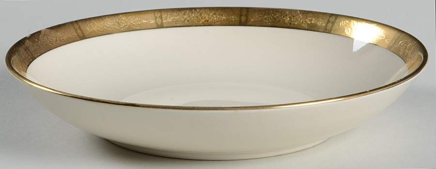 Georgian Rose No Color Band (Gold Trim, Coupe) Coupe Soup Bowl by Flintridge-1