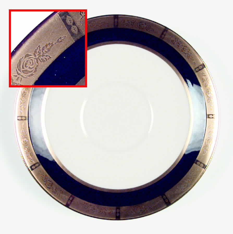 Georgian Rose Cobalt Blue (.35 Gold Band) Saucer for Traditional Footed Cup by Flintridge-1