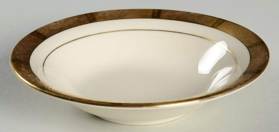 Georgian Rose No Color Band (Gold Trim, Rim) Fruit/Dessert (Sauce) Bowl by Flintridge-1