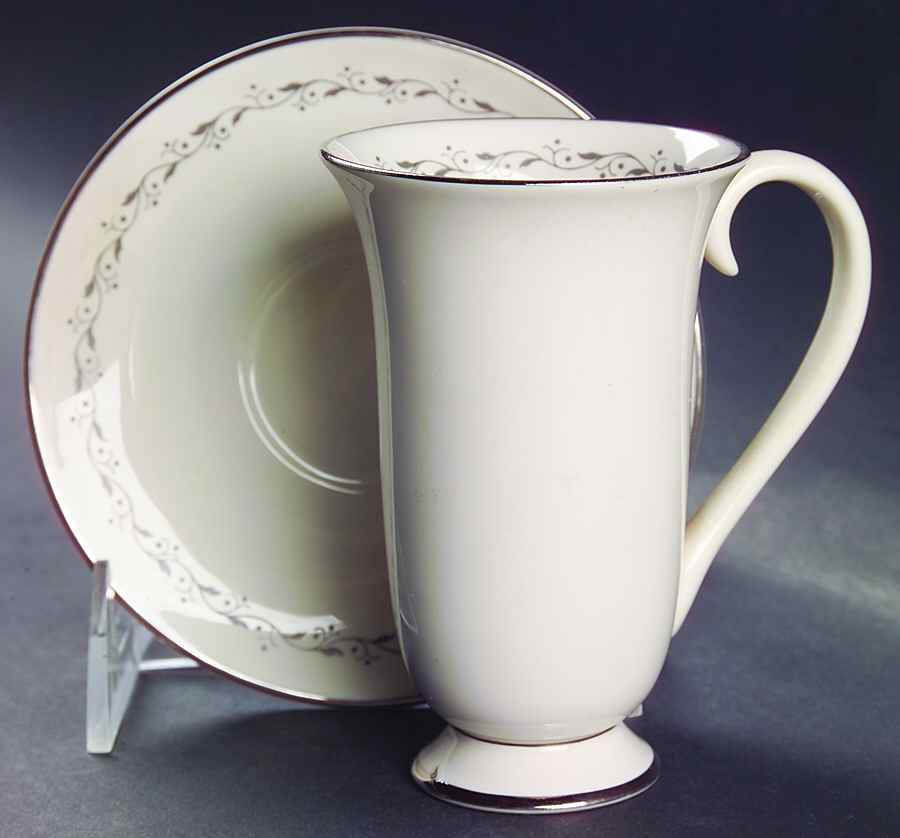 Glendora Grey (Rim) Irish Coffee Cup and Saucer Set by Flintridge-1